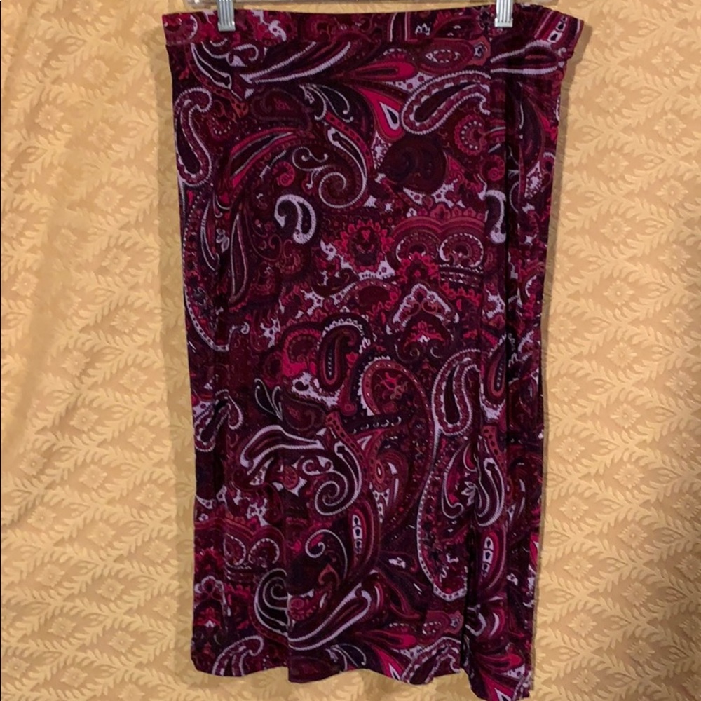 Maroon paisley skirt
